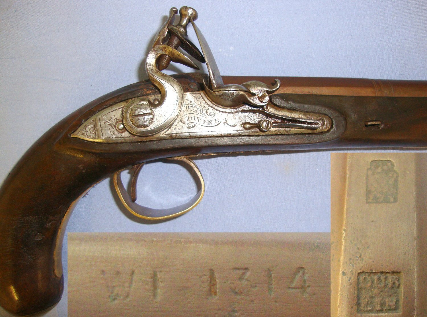 Thomas Divine With Browned 2 Stage Barrel & 1843-1846 WI 1314 (County Wicklow) Irish Registration Mark. Sn 20454 16 Bore/gauge Muzzleloader