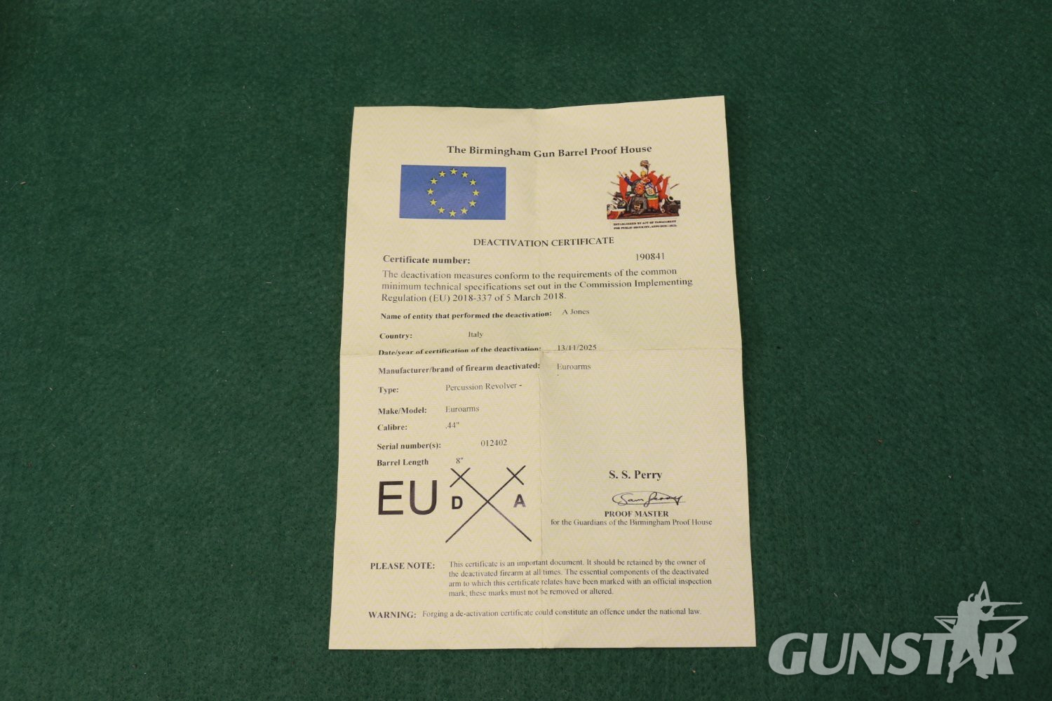 Euroarms (Italy) New Model Army .44 Muzzleloader