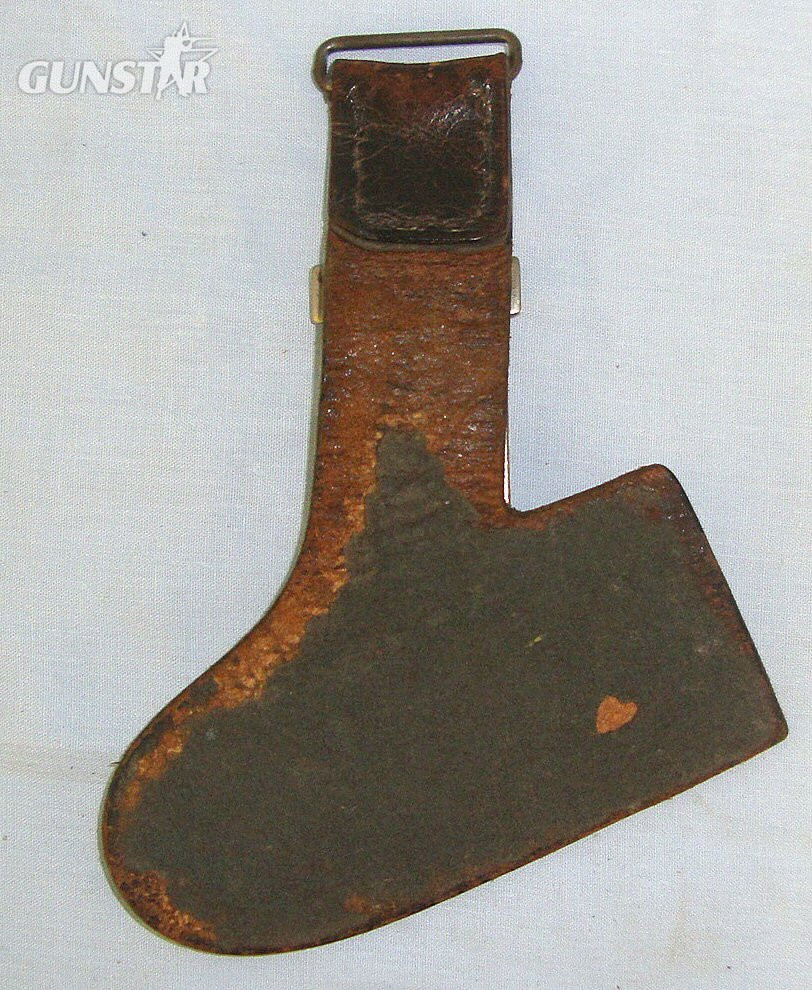  RARE**ORIGINAL**1937 Dated Reichsarbeitsdienst (RAD, "Reich Labour Service") Hewer Side Arm 2nd Type Leather & Nickel Plated Steel Belt Hanger By A&S (Adrian & Stock Solingen). Sn 23248:1 Dagger