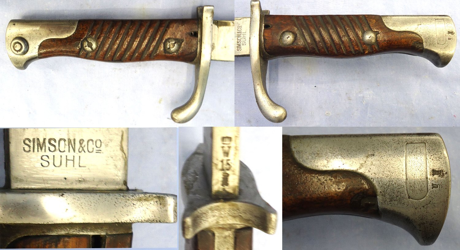  WW1, 1915 Dated, Imperial German, Pattern 98/05 Butcher Bayonet with High Ears by Simson & Co Suhl. Sn 23478:71 Bayonet