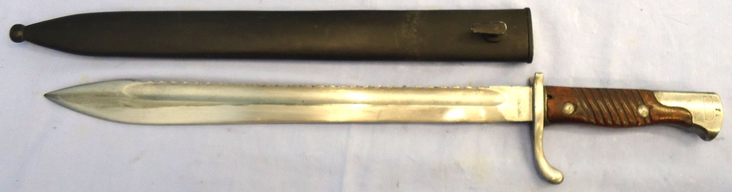 WW1, 1915 Dated, Imperial German, Pattern 98/05 Butcher Bayonet with High Ears by Simson & Co Suhl. Sn 23478:71 Bayonet - {CATEGORY} in 