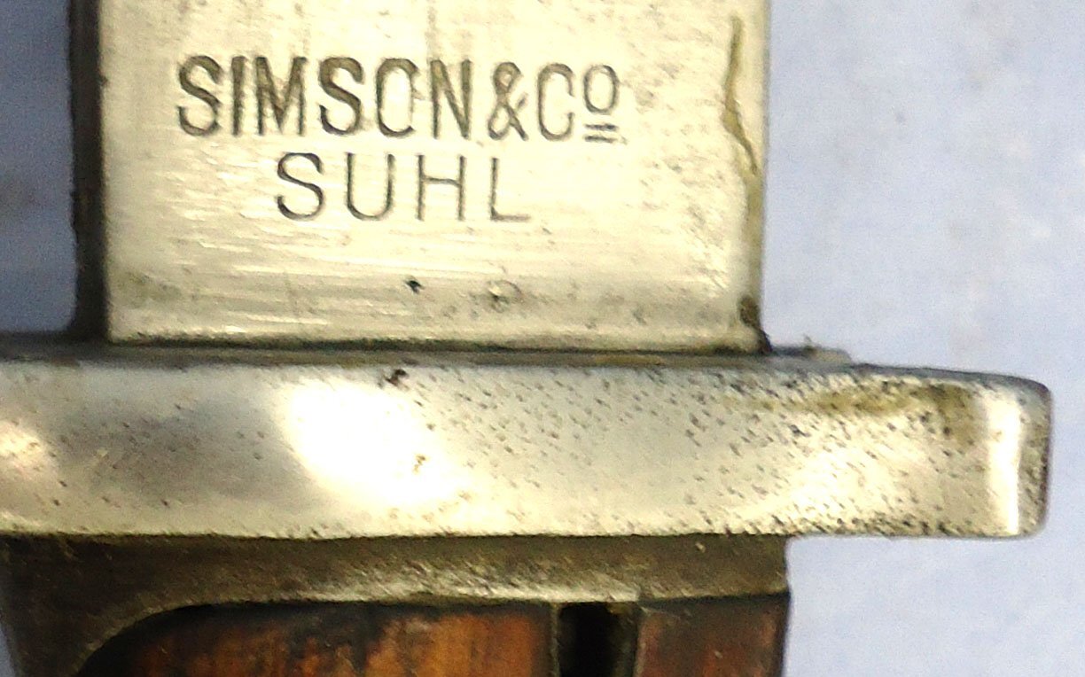 {CATEGORY} - WW1, 1915 Dated, Imperial German, Pattern 98/05 Butcher Bayonet with High Ears by Simson & Co Suhl. Sn 23478:71 Bayonet