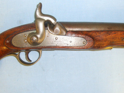 Manton & Co Large Bore .750 Musket Calibre Percussion Holster Pistol With Brass Furniture, C .75 Cal Muzzleloader Muzzleloader