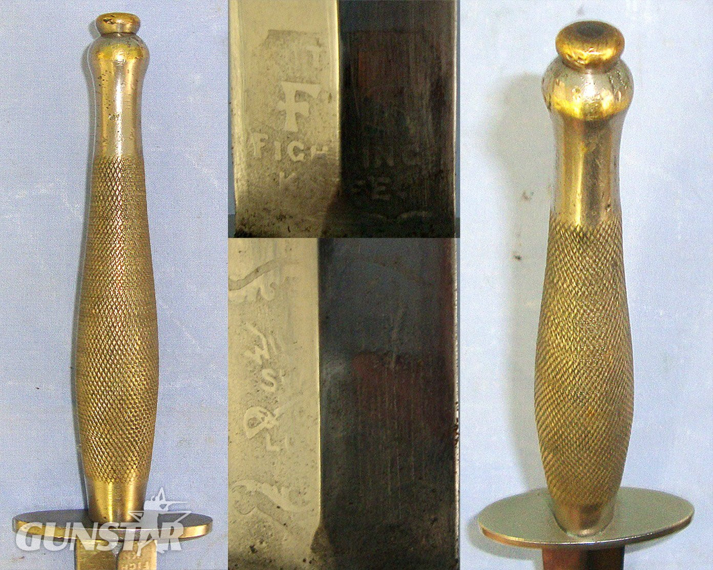RARE**WW2 Era British Wilkinson Sword London 2nd Pattern Nickel Plated Officer’s Fairbairn Sykes FS Commando Fighting Knife With Double Etched Blade & Scabbard. Sn 23484:90 Knive