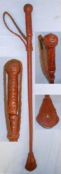 WW1 Era British Officers Brown Leather Covered Swagger / Riding Crop Sword Stick & Scabbard With Retaining Strap. Sn 20560 Other Blade