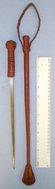 WW1 Era British Officers Brown Leather Covered Swagger / Riding Crop Sword Stick & Scabbard With Retaining Strap. Sn 20560 Other Blade