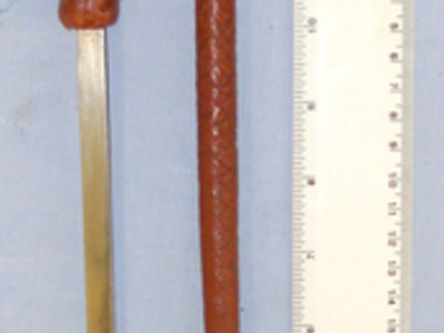 WW1 Era British Officers Brown Leather Covered Swagger / Riding Crop Sword Stick & Scabbard With Retaining Strap. Sn 20560 Other Blade