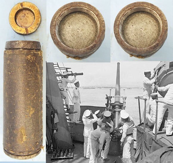 DEACTIVATED INERT. MINT. British, Naval, 1943 Dated, 12 Pounder 18 Cwt (76.2 x 390R) DRILL Projectile. - O 2169 DEACTIVATED INERT. MINT. British, Naval, 1943 Dated, 12 Pounder 18 Cwt (76.2 x 390R) DRILL Projectile. - O 2169  Other Ammunition