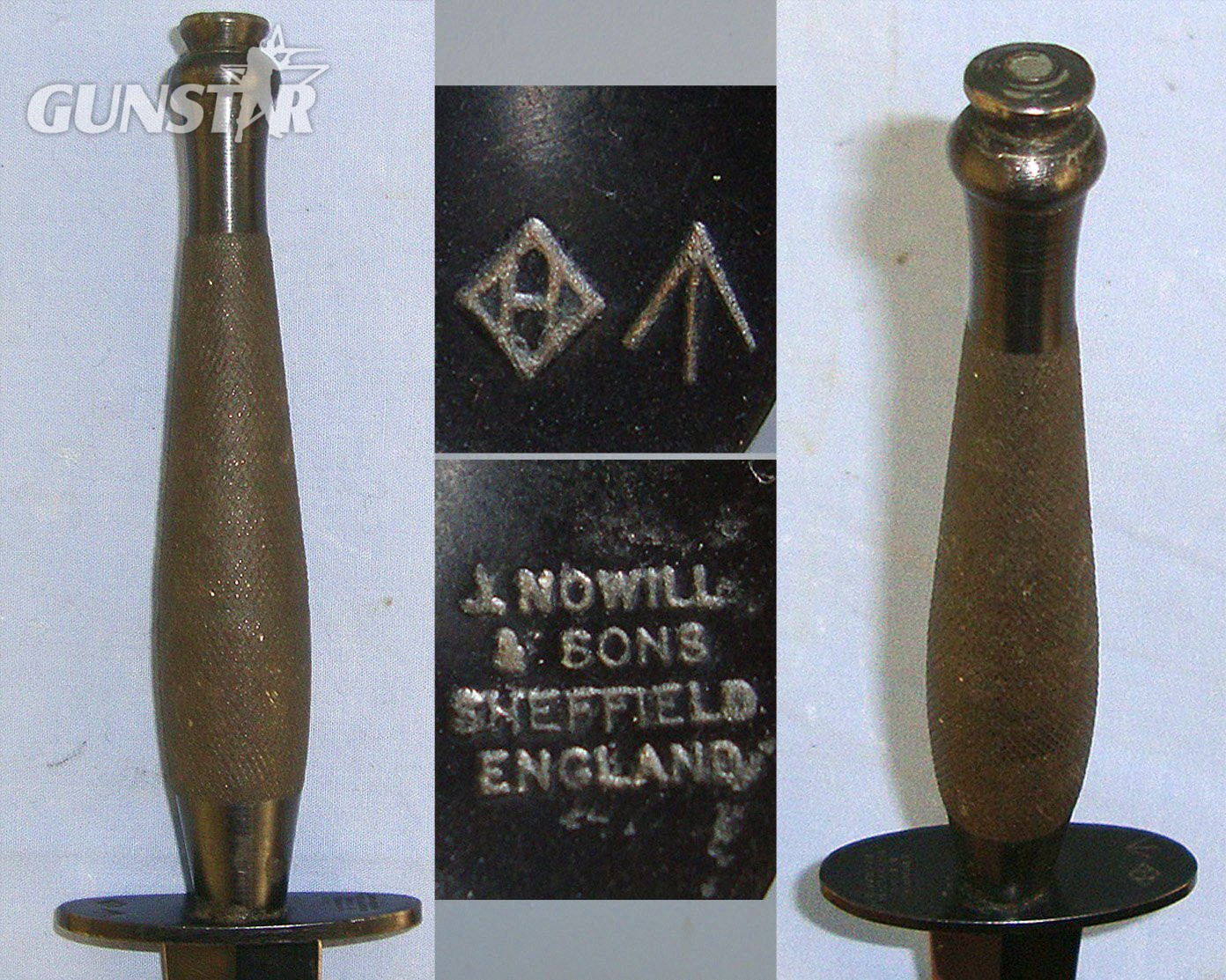 Post WW2 British WD Hopkinson Sheffield Nowill & Sons Sheffield Marked 2nd Pattern FS Commando Fighting Knife & Scabbard. Sn 23484:91  Knive