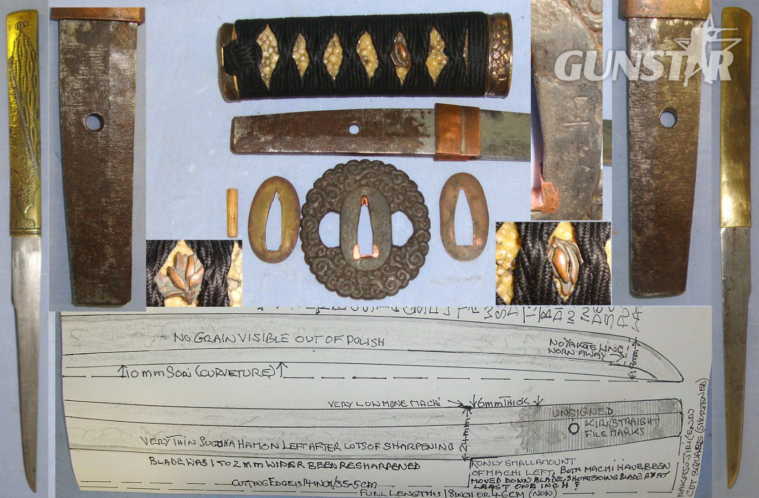 ANCIENT 1700 - 1750’s BLADE**Japanese Yamato Influence Ko (Small) Wakizashi Short Sword, Iron Tsuba, Signed ‘MASA TSUGU’, Ko-Gatana Side Knife, Scabbard Padded Carry Bag & Expert Assessment. Sn 23030 Sword
