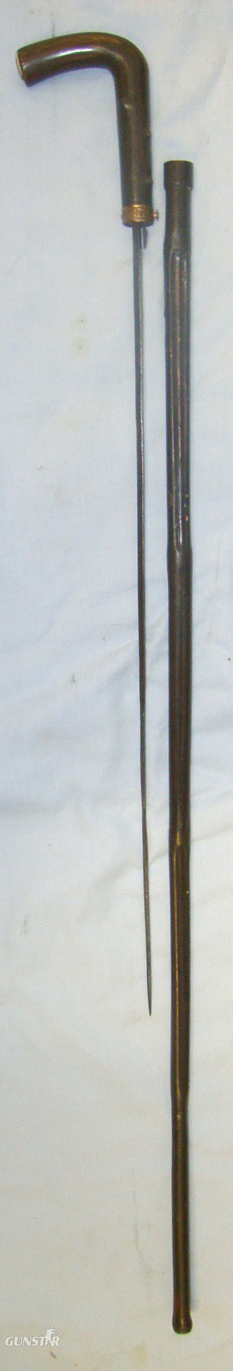  Victorian / Edwardian Era Briar Sword Stick With Flat Diamond Form Blade Mounted With Coldstream Guards Regiment Badge. Sn 21302  Sword