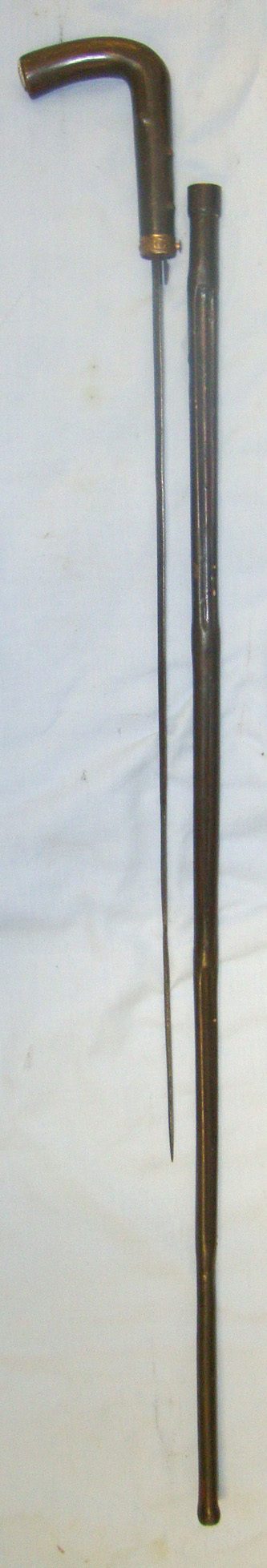  Victorian / Edwardian Era Briar Sword Stick With Flat Diamond Form Blade Mounted With Coldstream Guards Regiment Badge. Sn 21302  Sword