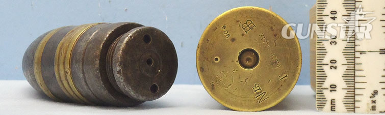  DEACTIVATED INERT. Early Russian Unfired 37mm (37 x 94R) Pom Pom Base Fused HE ( DEACTIVATED INERT. Early Russian Unfired 37mm (37 x 94R) Pom Pom Base Fused HE ( Antique & Militaria