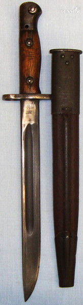  Australian Aybrid ‘Owen’ S.M.G. Bayonet and Scabbard. BAYO 769. Bayonet