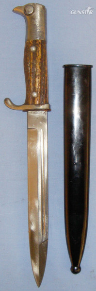 German Private Purchase ‘M98’ Dress Bayonet with Stag Grips by ‘Anton Wingen Jr Solingen’. BAYO 242. Bayonet