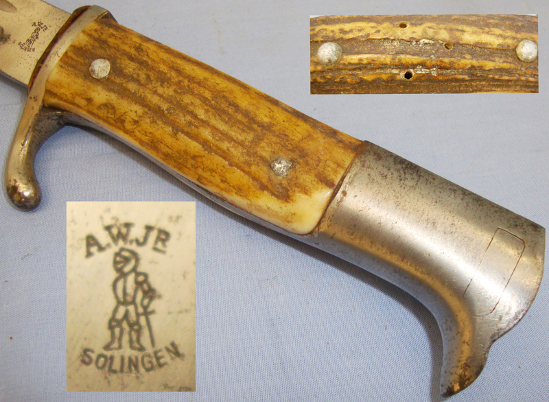 German Private Purchase ‘M98’ Dress Bayonet with Stag Grips by ‘Anton Wingen Jr Solingen’. BAYO 242. Bayonet