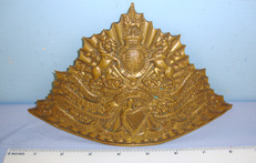 Edwardian / Pre-WW1 5th Royal Irish Lancers Trooper’s Lance Cap / Chapka King’s Crown Brass Plate.  Other Accessory