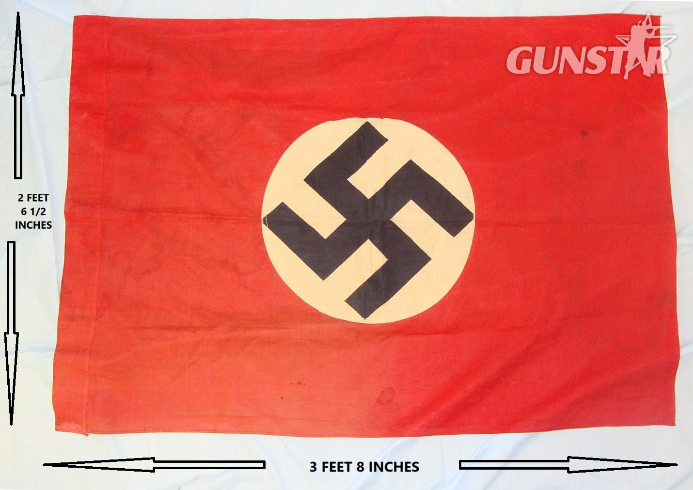 WW2 Era Nazi German NSDAP (National Socialist German Workers\' Party) Double Sided Flag (2 Feet 6 ½ Inches X 3 Feet 8 Inches). Sn 22472  Antique & Militaria