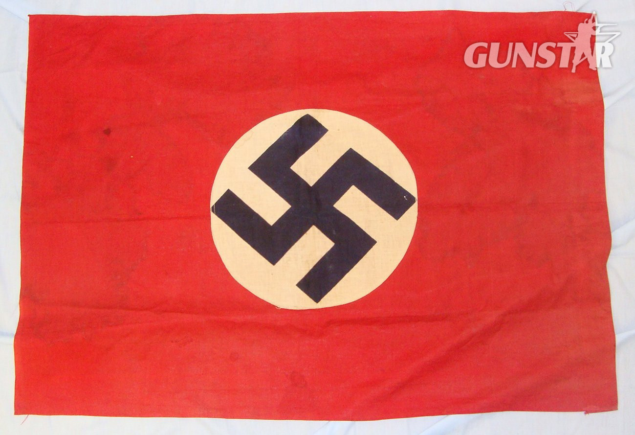  WW2 Era Nazi German NSDAP (National Socialist German Workers\' Party) Double Sided Flag (2 Feet 6 ½ Inches X 3 Feet 8 Inches). Sn 22472  Antique & Militaria