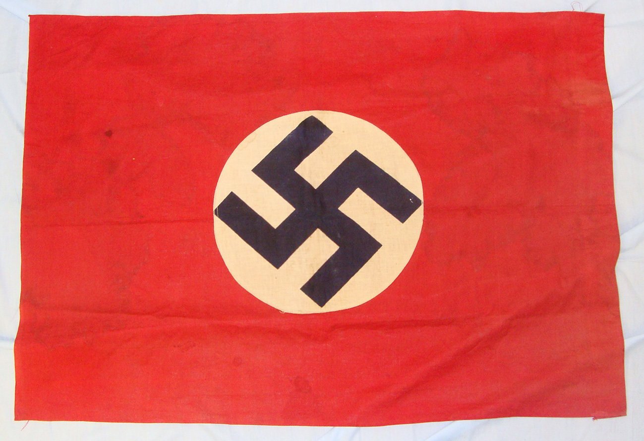  WW2 Era Nazi German NSDAP (National Socialist German Workers\' Party) Double Sided Flag (2 Feet 6 ½ Inches X 3 Feet 8 Inches). Sn 22472  Antique & Militaria