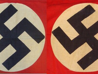 WW2 Era Nazi German NSDAP (National Socialist German Workers\' Party) Double Sided Flag (2 Feet 6 ½ Inches X 3 Feet 8 Inches). Sn 22472  Antique & Militaria