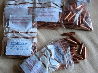 BES Bullets .303 215gr MkVI Round Nose Flat Base Plus .303 Other Ammunition