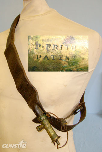 P.Frith Patent Hunter’s Brass Leather Bandolier Mounted Shot Carrier For Shotgunners .  Antique & Militaria in 