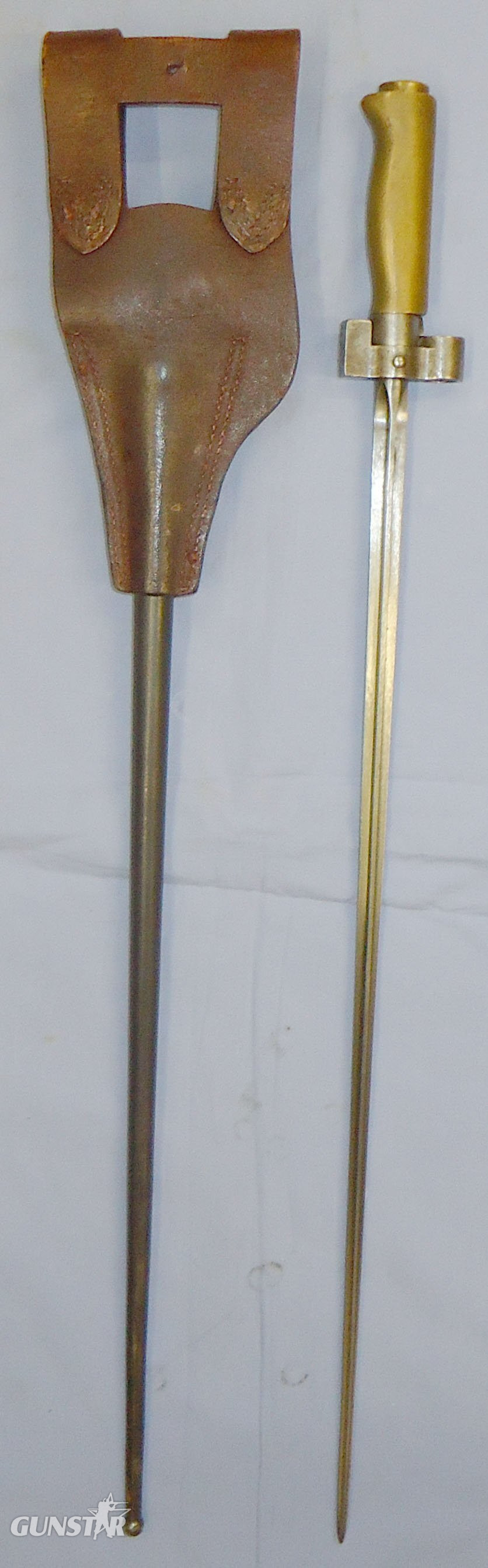  Scarce* French M1886/93/16 Epee Lebel Bayonet Manufactured Without Quillon with Scabbard and Hanger. 22426:4. Bayonet