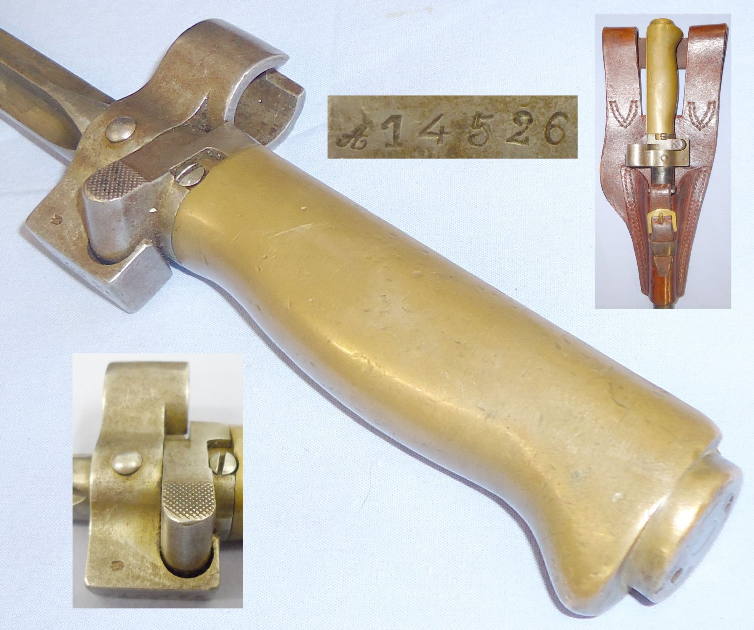 Scarce* French M1886/93/16 Epee Lebel Bayonet Manufactured Without Quillon with Scabbard and Hanger. 22426:4. Bayonet
