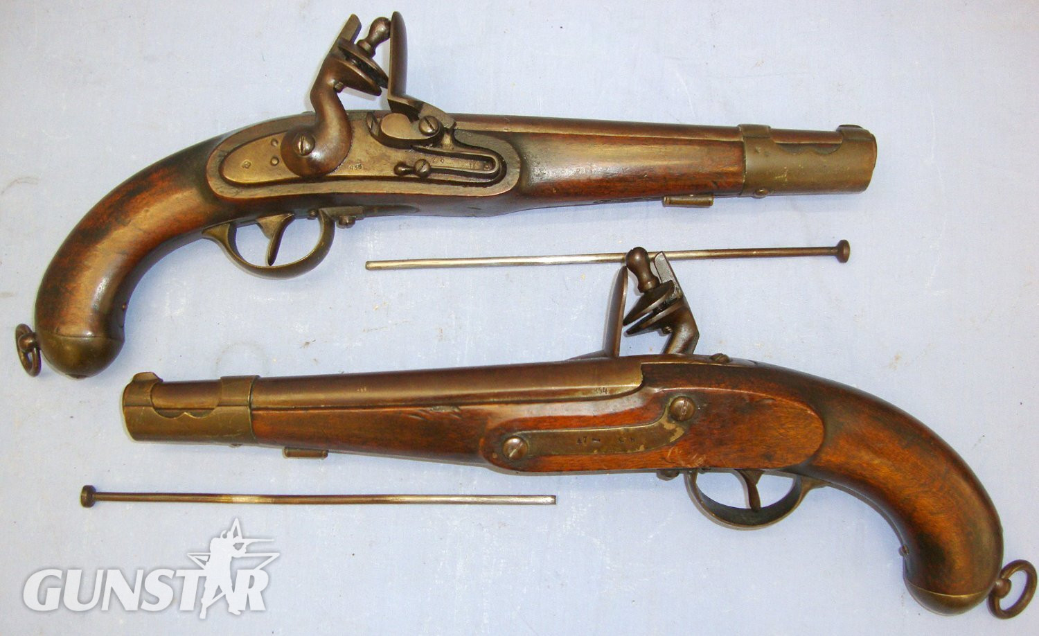  MATCHING NUMBERS**Brace Of Substantial Model 1798 Austrian Cavalry Officer’s 15 Bore Flintlock Pistols With Liege Proofs By Gottlieb Bentz & Brass Furniture. Sn 20616 flintlock 16 Bore/gauge Muzzleloader