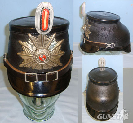 Robert Lubstein, Berlin Bremen City Police Shako / Tschako By Robert Lubstein Berlin With Shako Plate &  Clothing