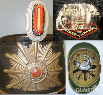  Robert Lubstein, Berlin Bremen City Police Shako / Tschako By Robert Lubstein Berlin With Shako Plate &  Clothing