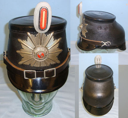 Robert Lubstein, Berlin Bremen City Police Shako / Tschako By Robert Lubstein Berlin With Shako Plate &  Clothing