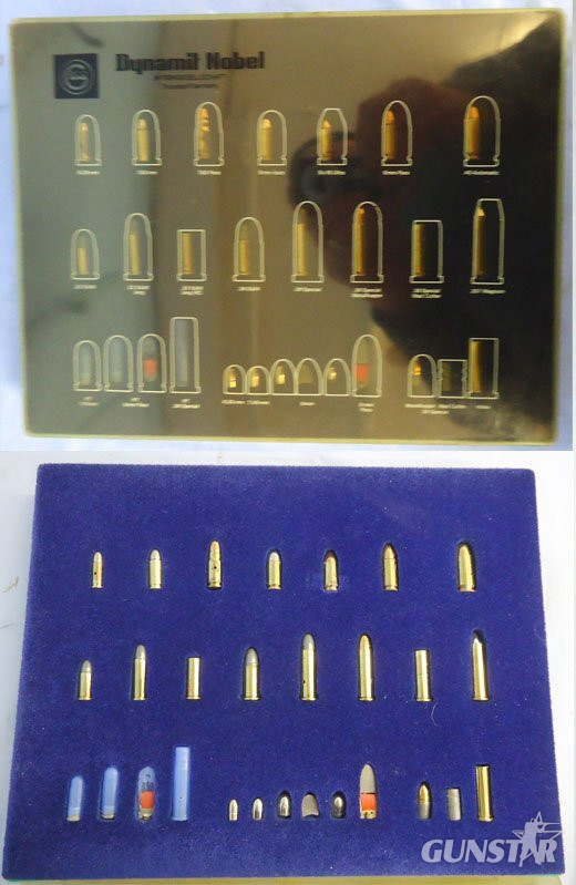 DEACTIVATED INERT Original, Unfired, Factory, Dynamit Nobel Pistol Ammunition Display Case with Rounds. - O 2284 DEACTIVATED INERT Original, Unfired, Factory, Dynamit Nobel Pistol Ammunition Display Case with Rounds. - O 2284 Various Other Ammunition in 