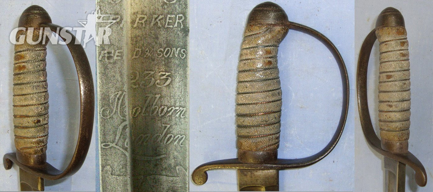 RARE**PARKHURST PRISON **Victorian British Parker Field & Sons London Parkhurst Prison (Isle of Wight) Prison Guard’s Hanger Sidearm Short Sword With Etched Blade ‘Parkhurst Prison’ & Scabbard. ED 3026 Sword