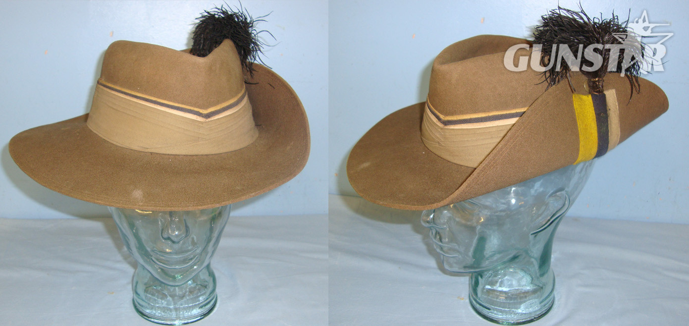 WW2 1945 North Africa Campaign British Officer’s Slouch Bush Hat By Harritz Hat Factory South Africa With Royal Army Service Corps (RASC) Divisional/ Formation Patch, Ostrich Feather Plume & Pagri Headband. Sn 21363  Clothing in 
