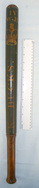 RARE**LARGE**C1835-1837 British William IV ‘K. Bucks’ (K Division Or Weights & Measures Area Buckinghamshire) Number ‘7’ (Constable’s Collar Number) Walnut Tipstaff / Early Police Truncheon With Hand Painted Decoration. Sn 20889  Antique & Militaria