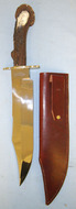 Large J.E. Middleton & Sons Sheffield Hand Made Bowie Knife With Solid Stag Horn Handle & Scabbard. ED 2428 Hunting Knive
