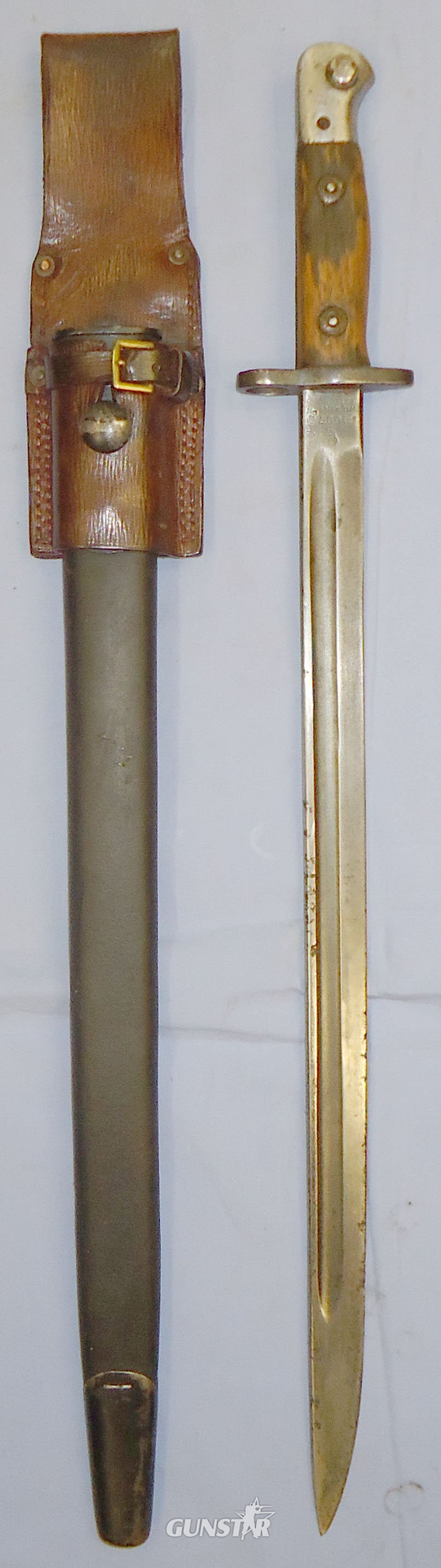 British ‘1907’ Pattern Bayonet MkII Scabbard Leather Frog. 22426:5 Bayonet in 