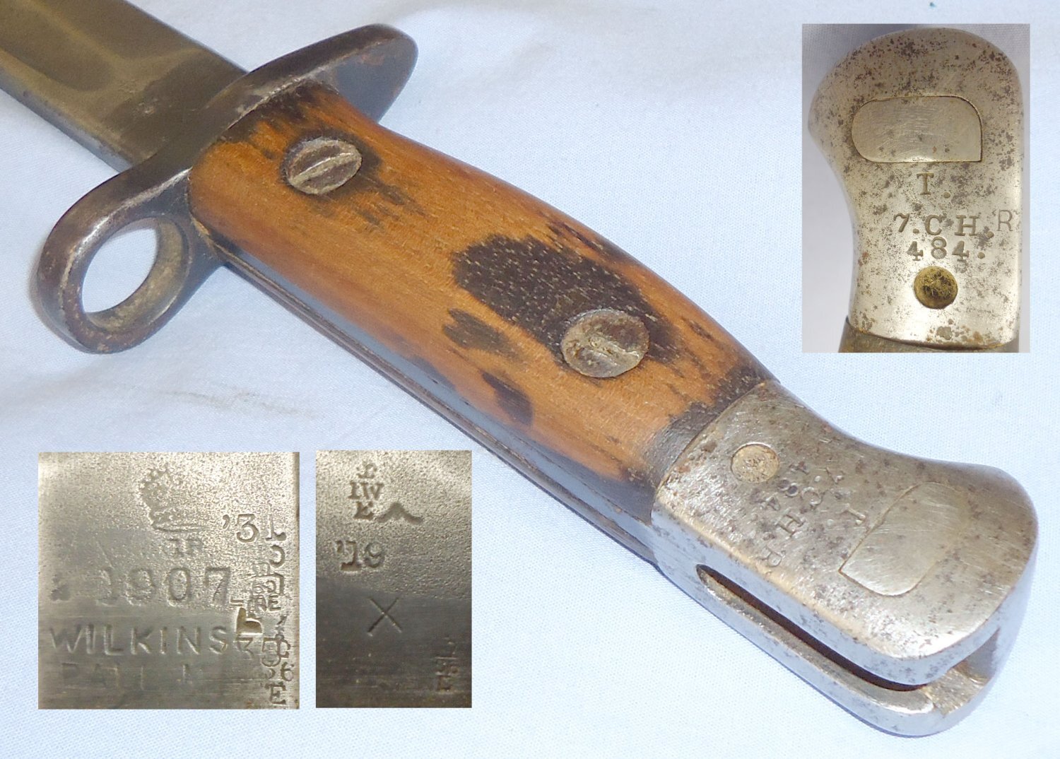 British ‘1907’ Pattern Bayonet MkII Scabbard Leather Frog. 22426:5 Bayonet