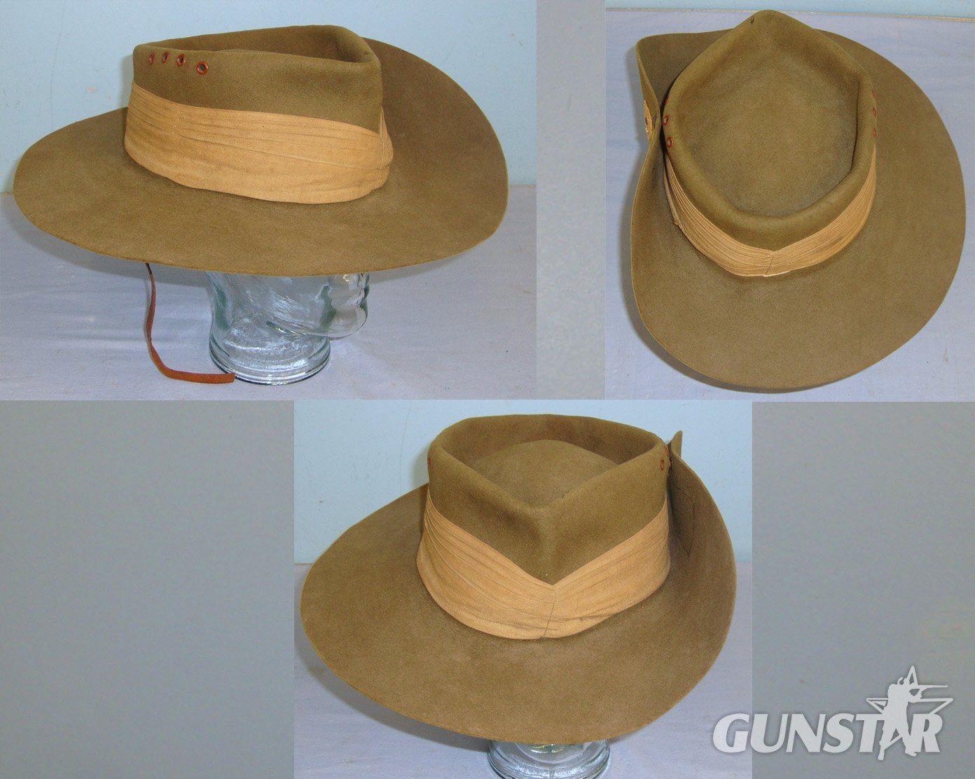 WW2 Hong Kong Military Service Corps (HKMSC) Burma Issue Tropical Slouch Hat With Dragon Divisional/ Formation Patch, Pagri Headband & Chin Strap. Sn 11872:8  Clothing