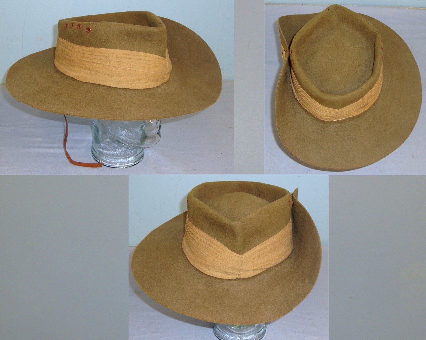  WW2 Hong Kong Military Service Corps (HKMSC) Burma Issue Tropical Slouch Hat With Dragon Divisional/ Formation Patch, Pagri Headband & Chin Strap. Sn 11872:8  Clothing