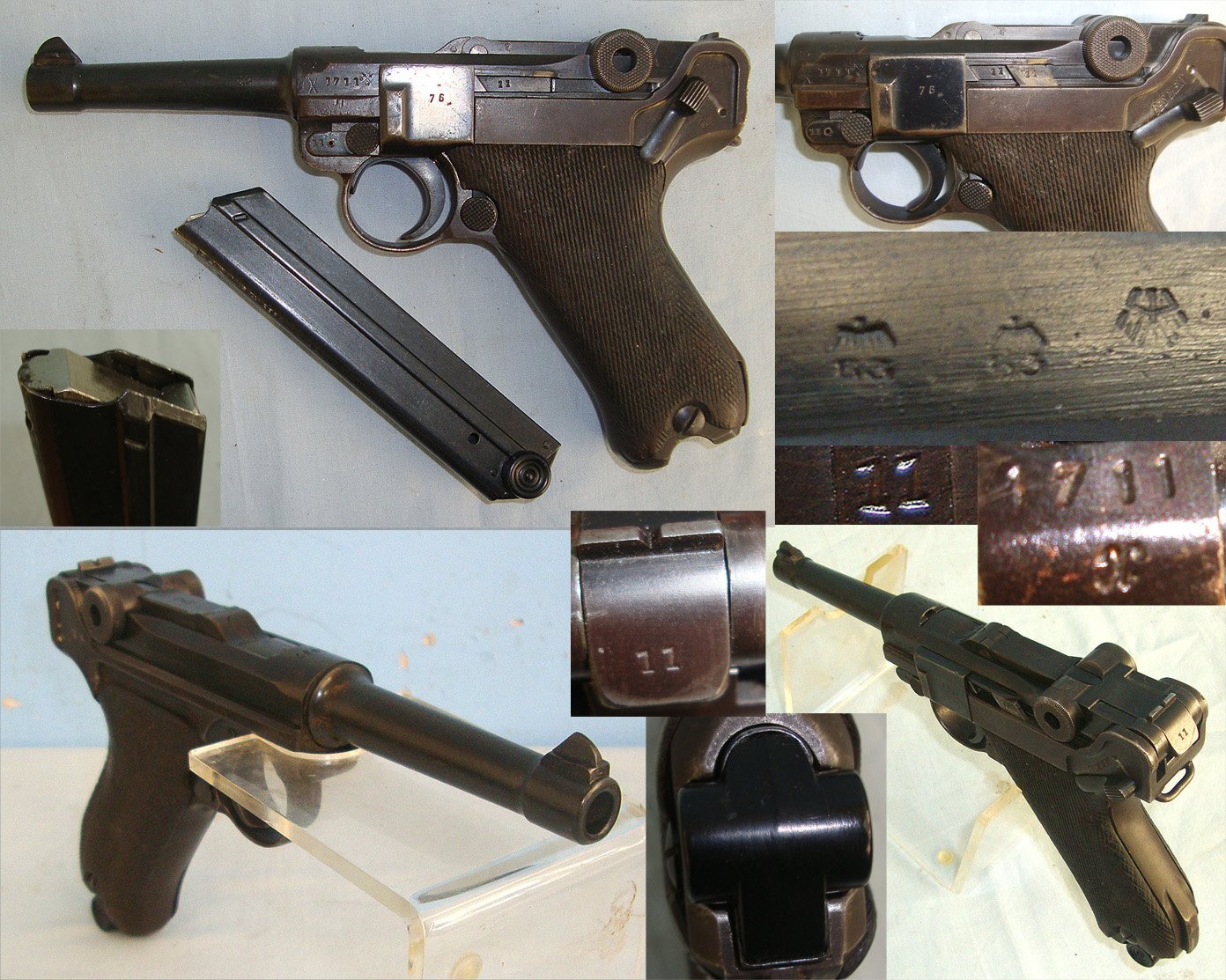 WW2 Era 1937 Dated Nazi German Officer's Mauser 'S/42' Code Luger PO8 9mm Parabellum Calibre Semi Auto Pistol**MOVING PARTS UK/EU 2026 DEACTIVATION**Sn 23641 luger None Semi Auto