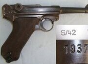 WW2 Era 1937 Dated Nazi German Officer's Mauser 'S/42' Code Luger PO8 9mm Parabellum Calibre Semi Auto Pistol**MOVING PARTS UK/EU 2026 DEACTIVATION**Sn 23641 luger None Semi Auto