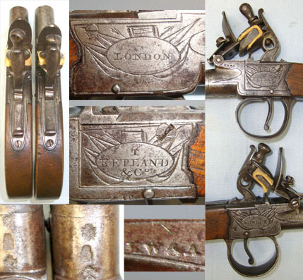  T. Ketland & Co., London 54 Bore, Box Lock Flintlock Pistols With Turn Off Barrels & Accessories None Muzzleloader