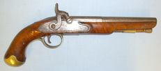 Early 1800’s English Form .700 Calbre Flintlock Converted To Percussion Traveling / Holster Pistol None Muzzleloader