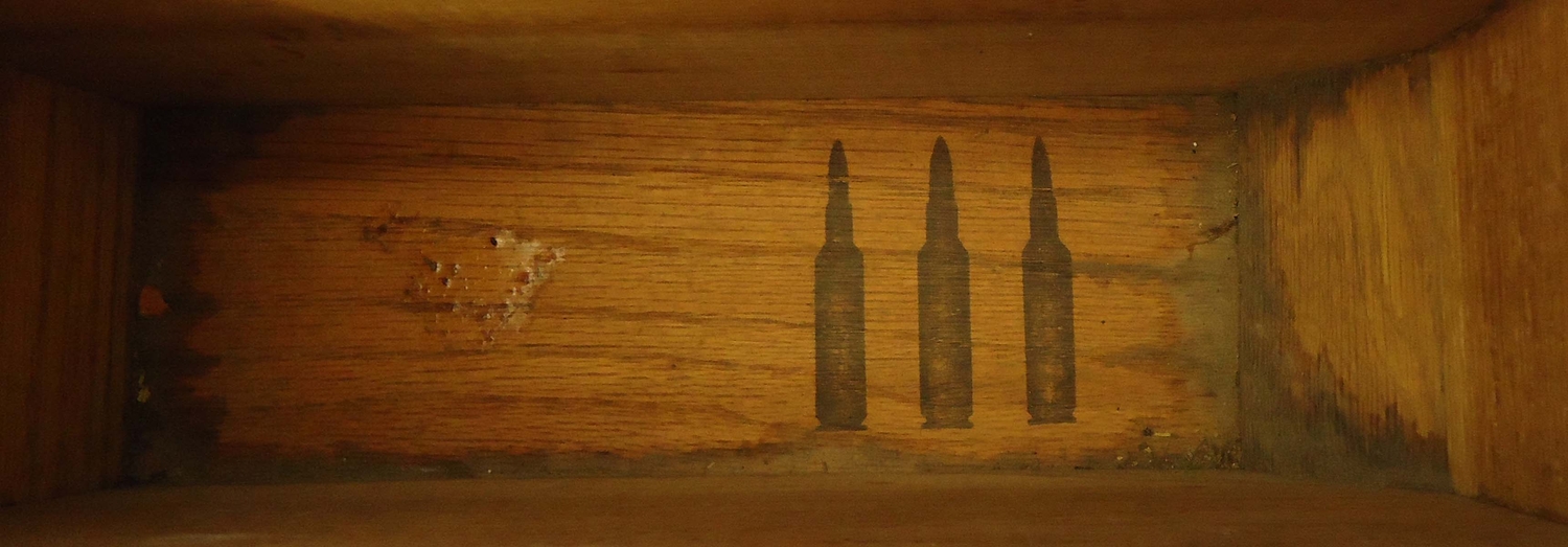 {CATEGORY} - This is a rare American WW1 era wooden ammunition box for the American .30 Cal. M1917 Browning machine gun introduced in World War 1. This finger jointed wooden box has a heavy duty steel hinge which is retained by seven steel screws and a steel pin. The  wooden ammunition box for the American .30 Cal. M1917 Browning machine gun introduced in World War 1. This finger jointed wooden box has a heavy duty steel hinge which is retained by seven steel screws and a steel pin. The steel flush mounted spring loade Other Accessory