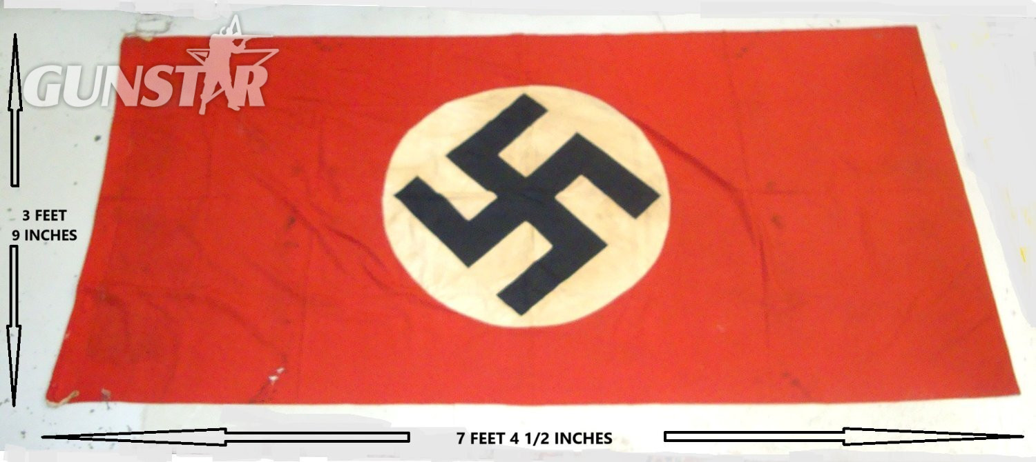 LARGE**WW2 Era Nazi German NSDAP (National Socialist German Workers\' Party) Double Sided Flag (3 Feet 9 Inches X 7 Feet 4 ½ Inches). Sn 22469  Antique & Militaria in 