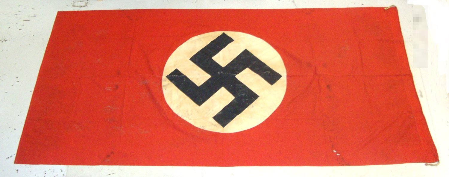  LARGE**WW2 Era Nazi German NSDAP (National Socialist German Workers\' Party) Double Sided Flag (3 Feet 9 Inches X 7 Feet 4 ½ Inches). Sn 22469  Antique & Militaria