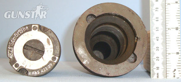 German Anti Concrete Shell Base Fuse (BdZf15cmGr19Bd) For The 15Cm s FH18 Field  WW2 INERT Unfired German Anti Concrete Shell Base Fuse (BdZf15cmGr19Bd) For The  Antique & Militaria